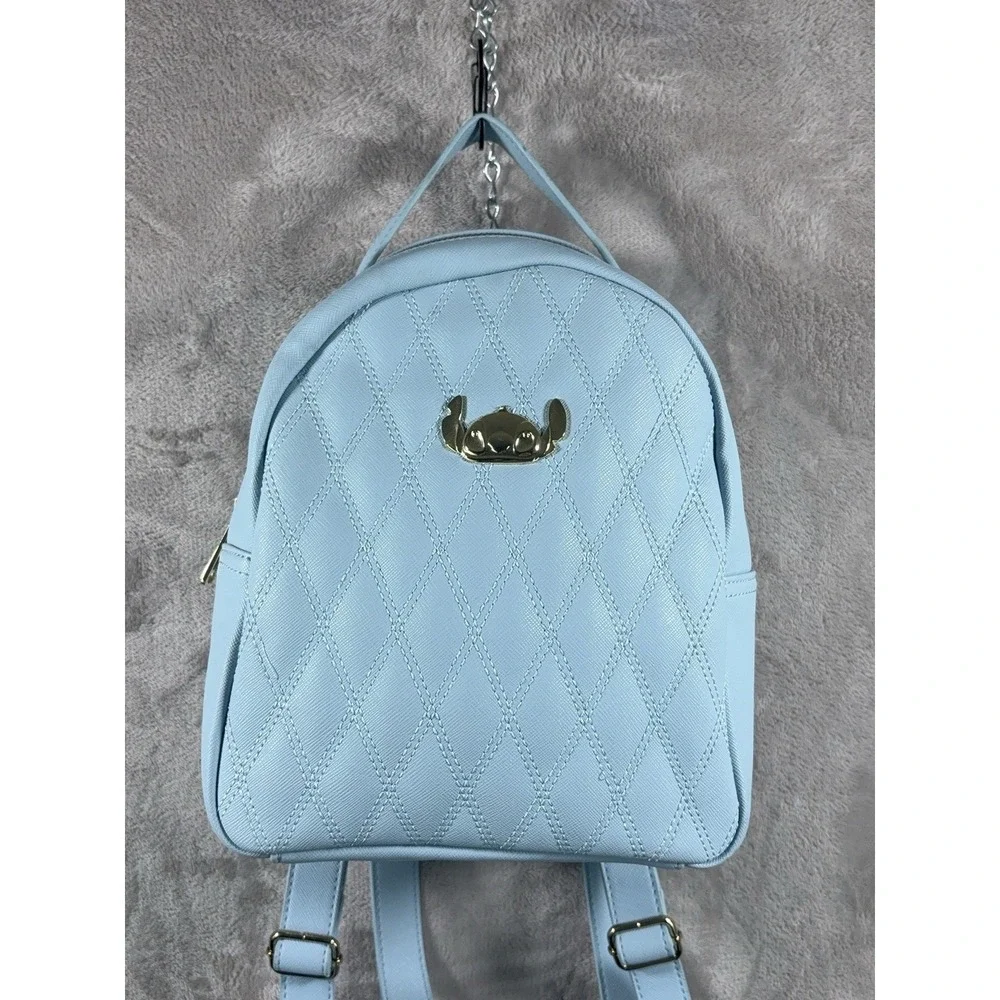 Loungefly Disney Lilo & Stitch Quilted Blue Mini Backpack Bag Purse